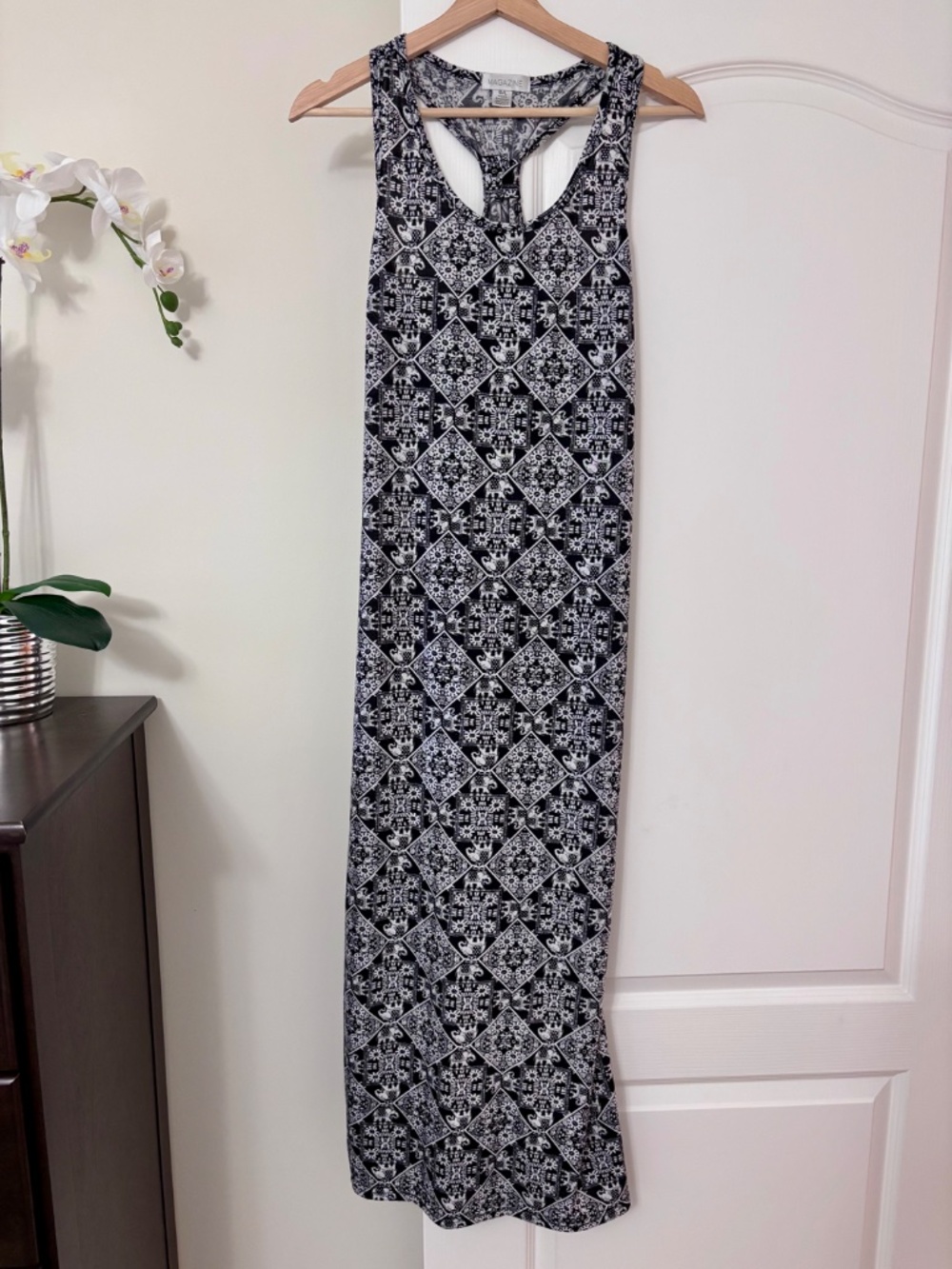 Magazine Geometric Elephant Print Maxi Dress Women’s Size Large